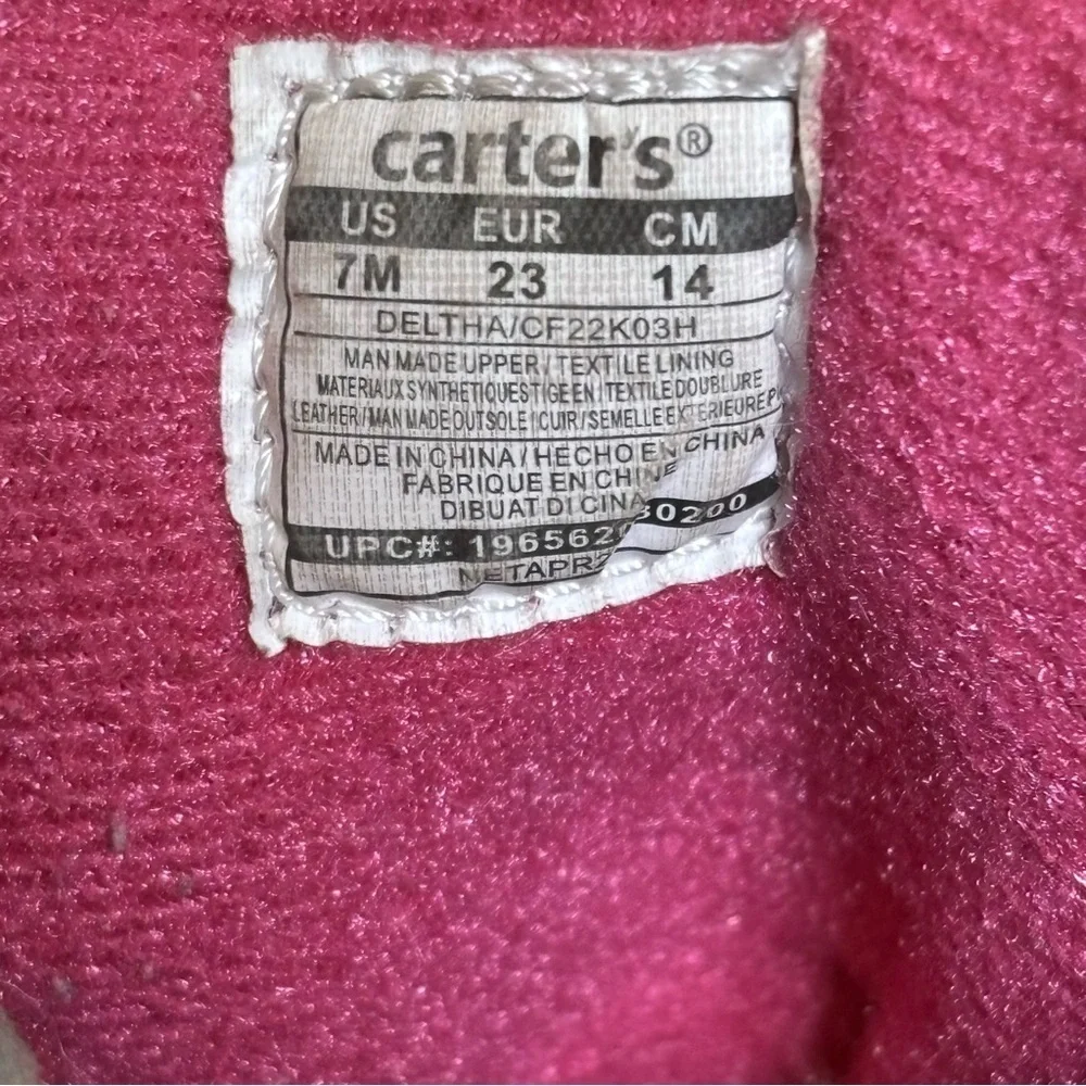 Carter's Girls Deltha Cold Weather Boots Pink and Blue Leopard Print Toddler’s 7